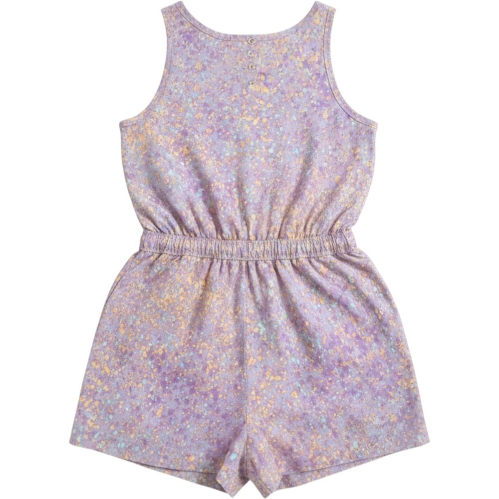 Athleta Girl Romper Kids Size S 7 Purple Splatter Paint Sleeveless Activewear